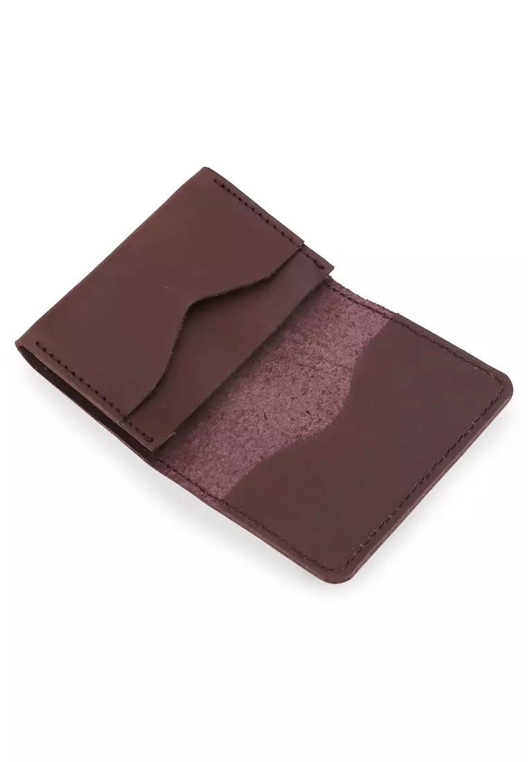 Zackly Card Holder Wallet Dompet Kartu Handmade Material Genuine Leather Kulit 027 ORIGINAL - BROWNCAN