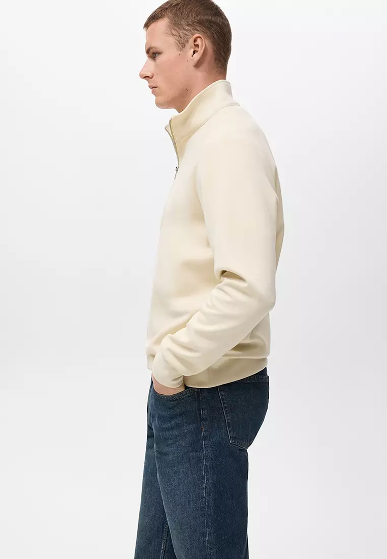 Regular-Fit Cotton Sweatshirt With Zip