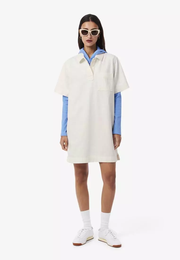 lacoste denim dress Oversized Denim Polo Dress