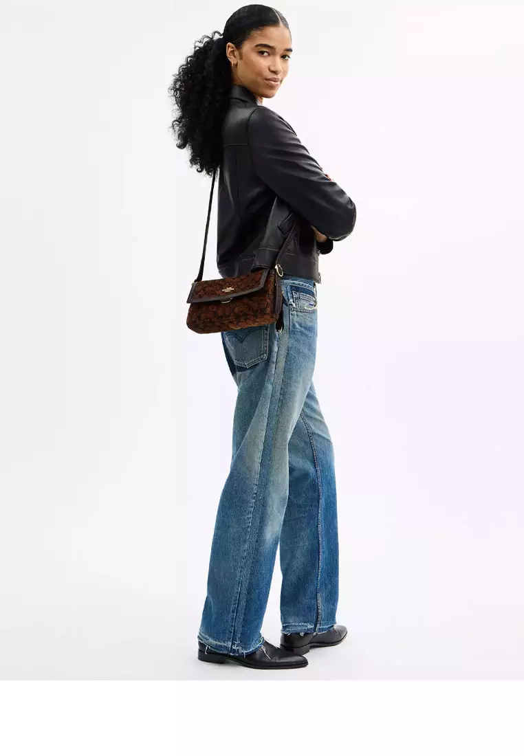 Etta Small Flap Shoulder Bag In Signature Chenille