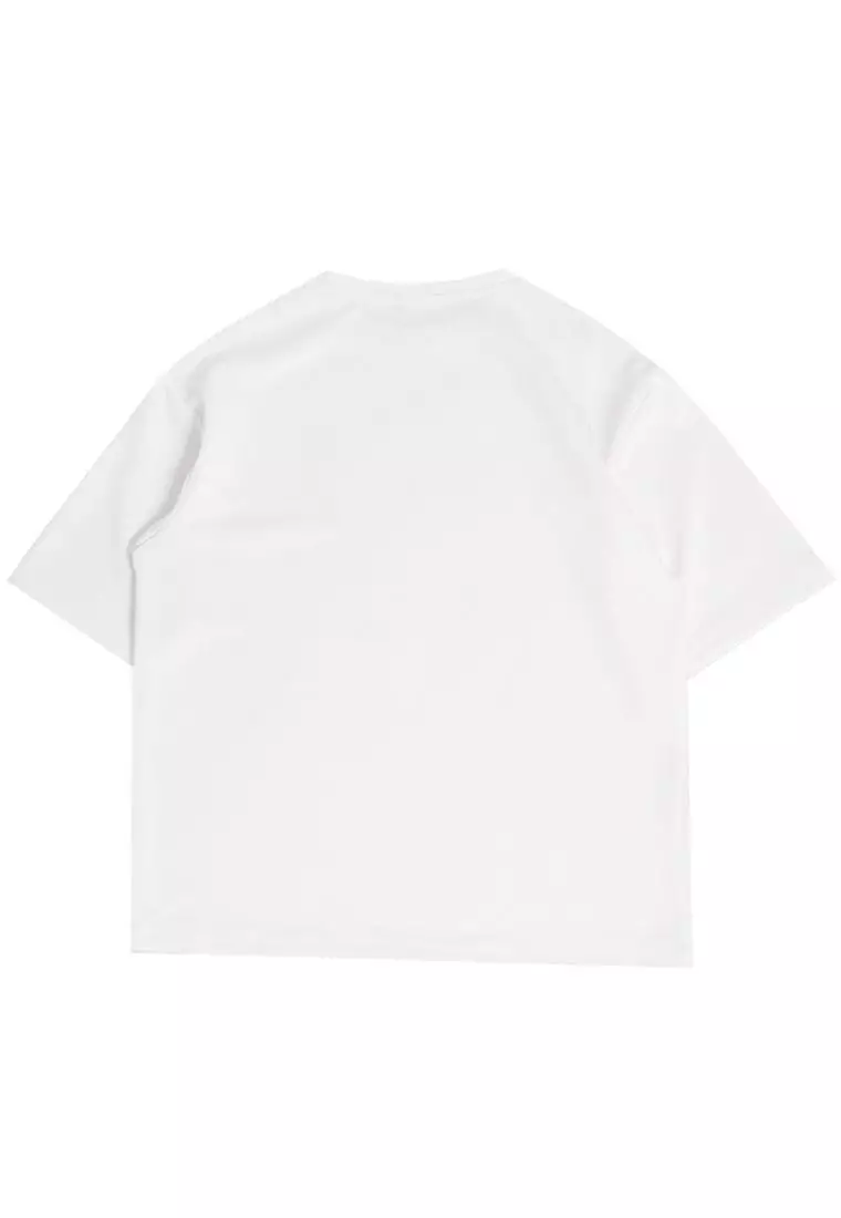 MTR89 Kaos Oversize Bahan Tebal Tulisan Jepang Scuba "thdy toa" Putih