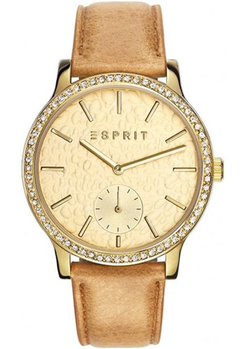 Jam tangan Esprit Cewek - Gold - Kulit Coklat - ES108112002