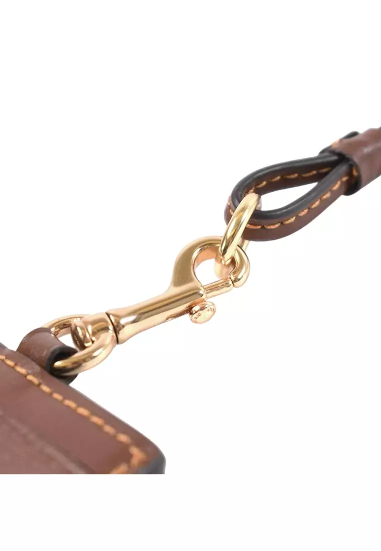 ID Lanyard In Signature Canvas - Tan/Brown