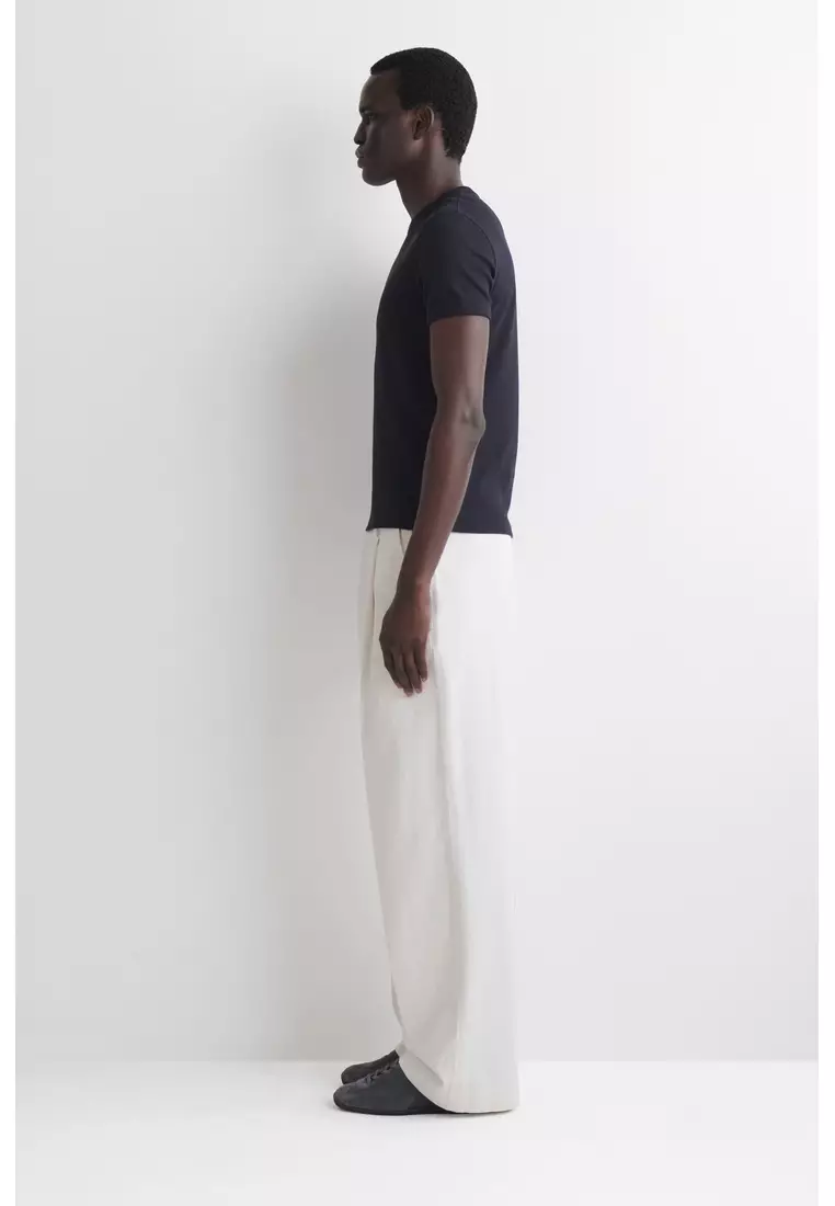 SLIM RIBBED COTTON T-SHIRT