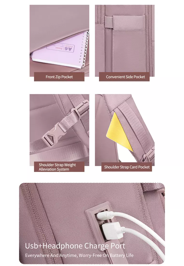 Multi Functional Business Travel USB Port Two Top Handle Backpack for Women