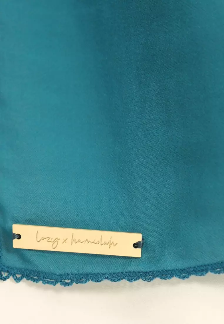 Embroidery Signature Shawl Blue Tosca