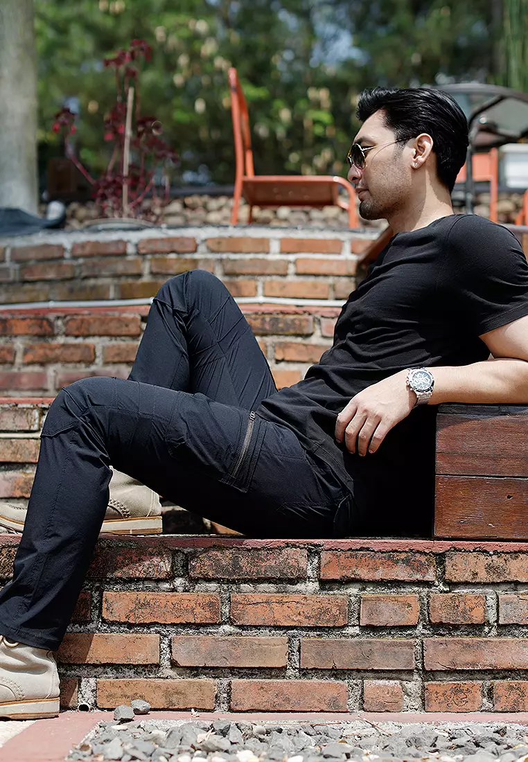 Oxcon Long Pants Cargo 4 WayStretch Nylon Cotton Black