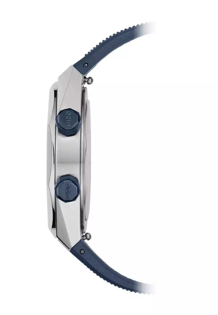 Buy Mido Mido Multifort 8 Two Crowns Octagonal Shaped Bezel Blue