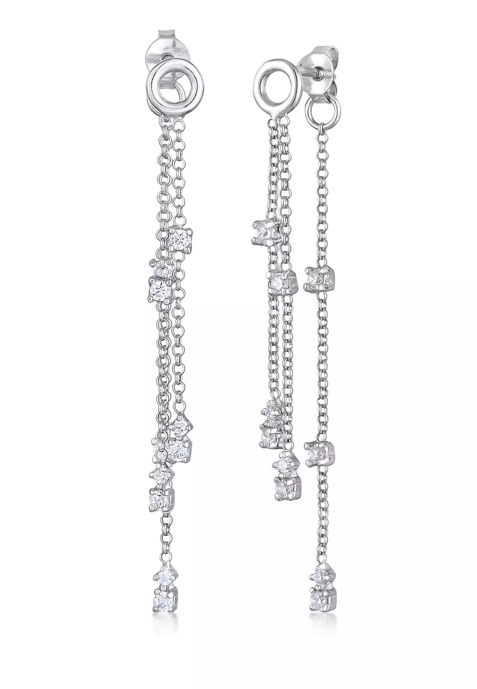 Earrings Ear Dangle Chain Design Zirconia