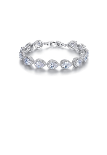 Glamorousky white Fashion and Elegant Geometric Water Drop Shaped Bracelet with Cubic Zirconia 19cm 8E38AAC95E1E22GS_1