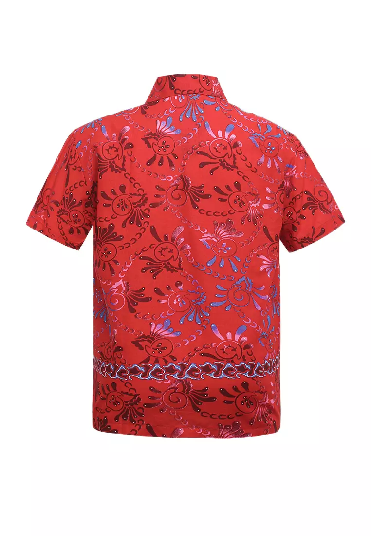Jual Rianty Kids Hem Anak Merah Laki Laki Lengan Pendek Hugo AE ...