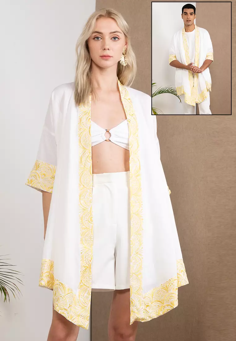 White cheap kimono jacket