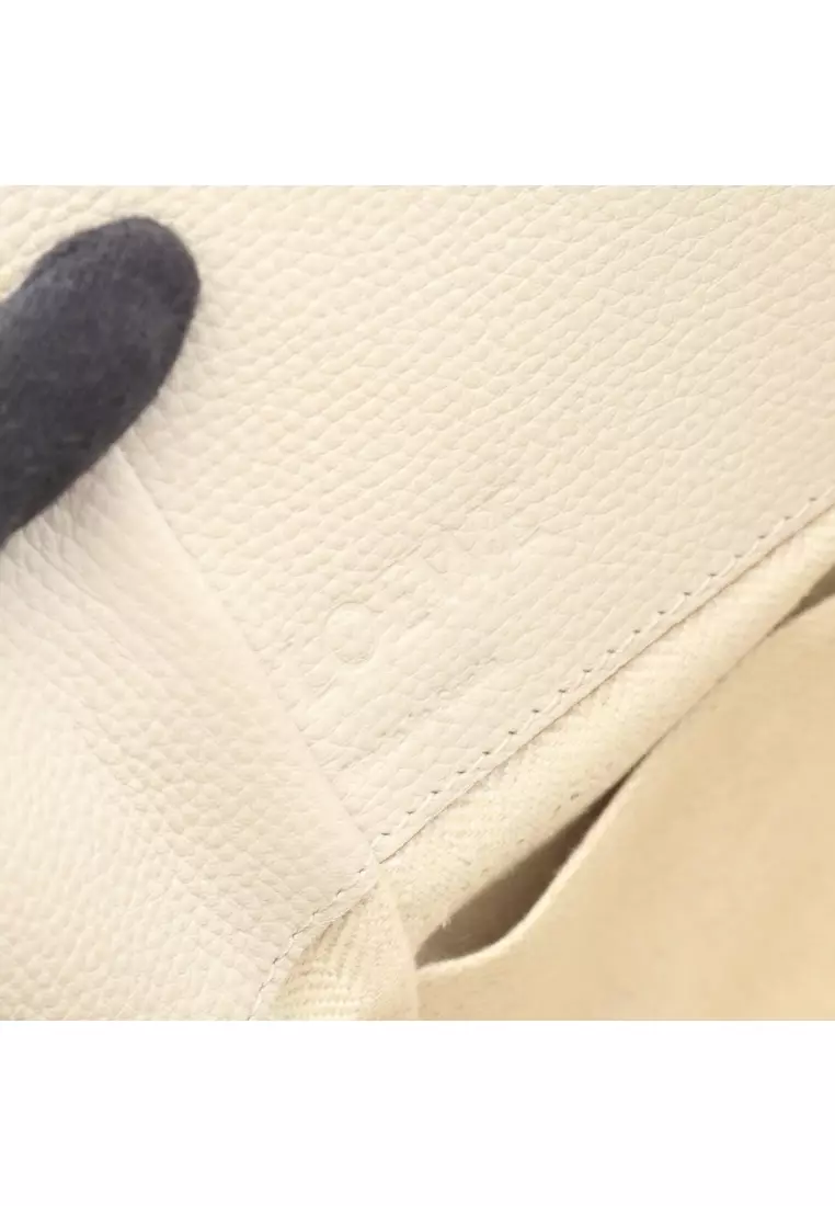 Pre-Loved LOEWE hammock drawstring bag mini Handbag leather light beige 2WAY