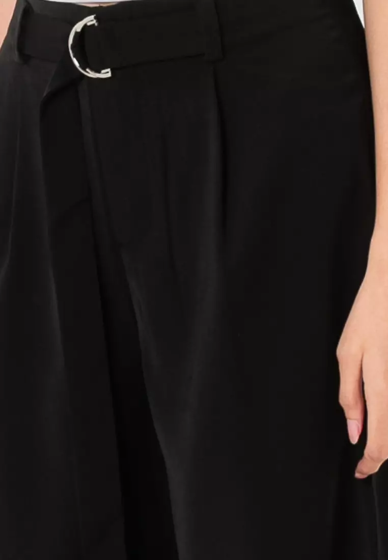 D-Ring Buckle Belt Pants