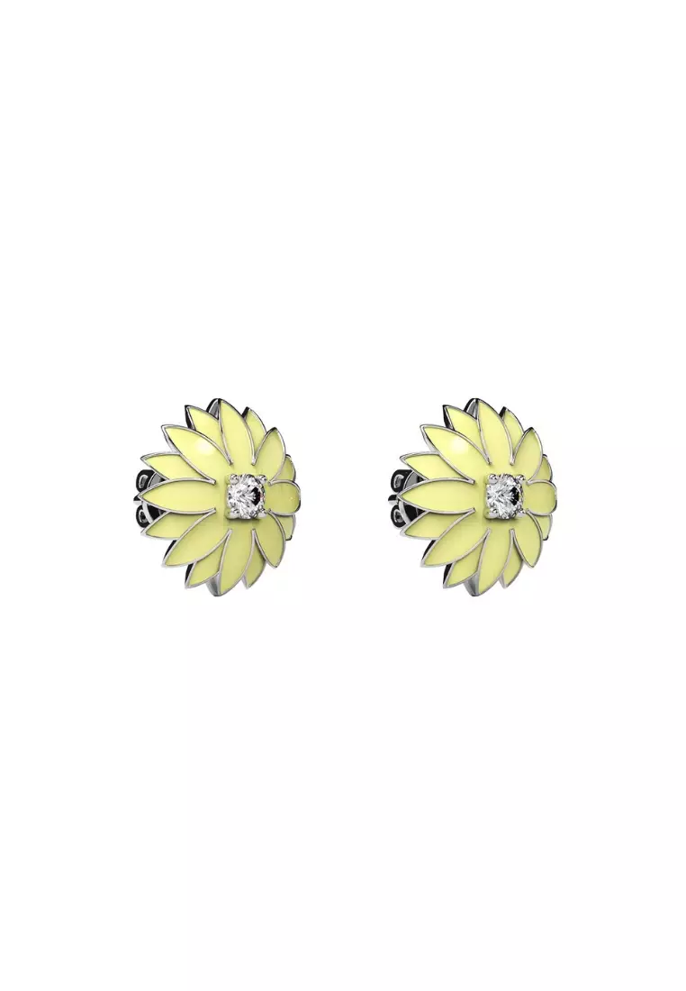 Yellow top sunflower earrings