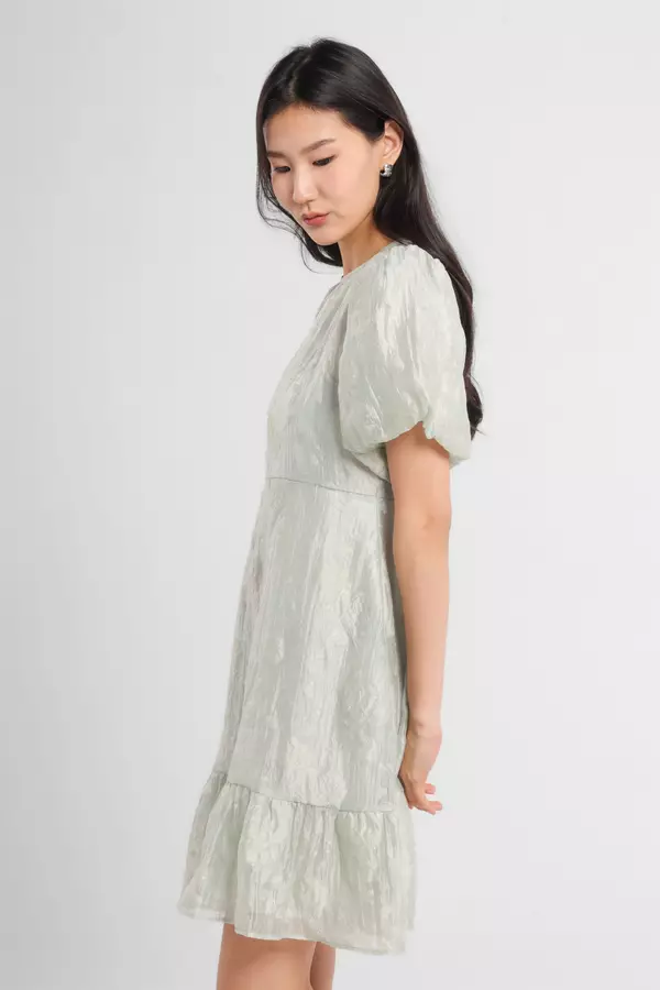 Minimal x Marsha Aruan - Bluma - Puff Dress - Light Green Warna Green_Light