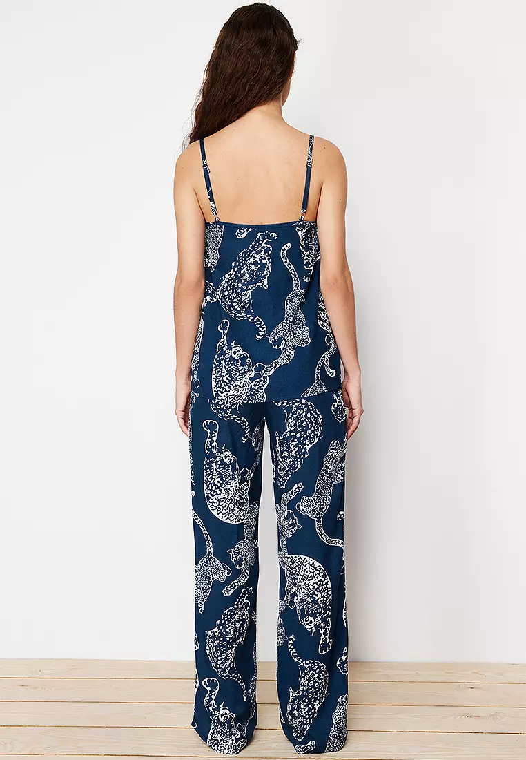 Tigers Patterned Viscose Pajama Set