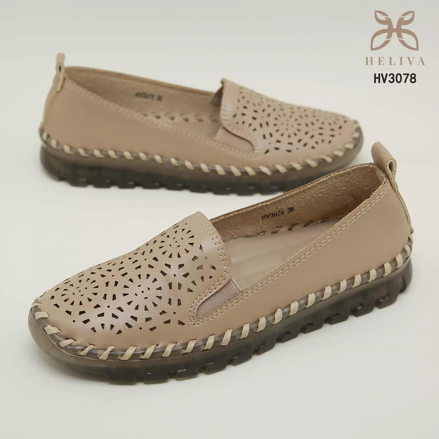Heliva Mauren Shoes Loafers Breathable Slip On Sol 1cm