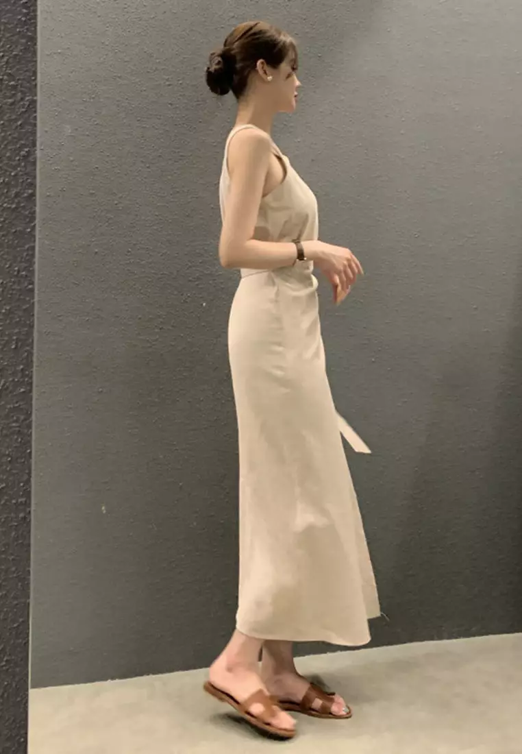 2025 French design solid color suspender dress CA25060344BE