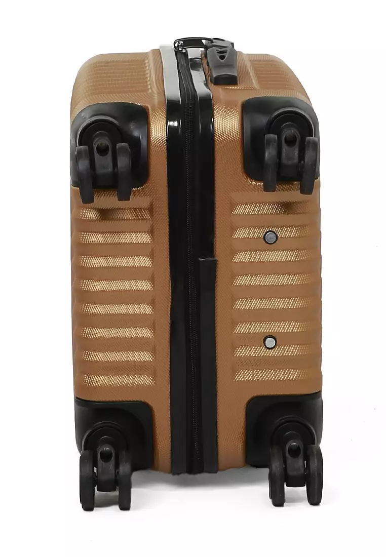 Carlton Koper Unisex Size 20 Inch Travel Bag Large Compartment Kunci Kode Angka Material Fiber ABS ORIGINAL - Gold