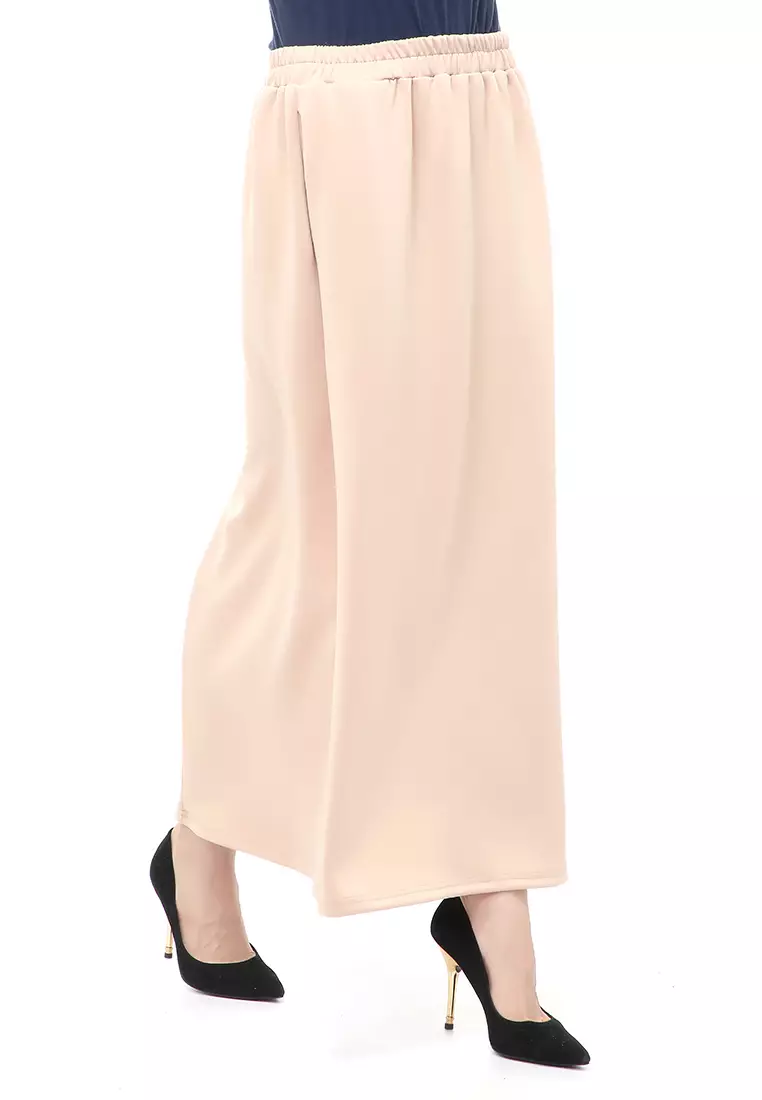 Rok Panjang Muslimah Polos Bawahan Wanita Regular Fit All Size - Beige