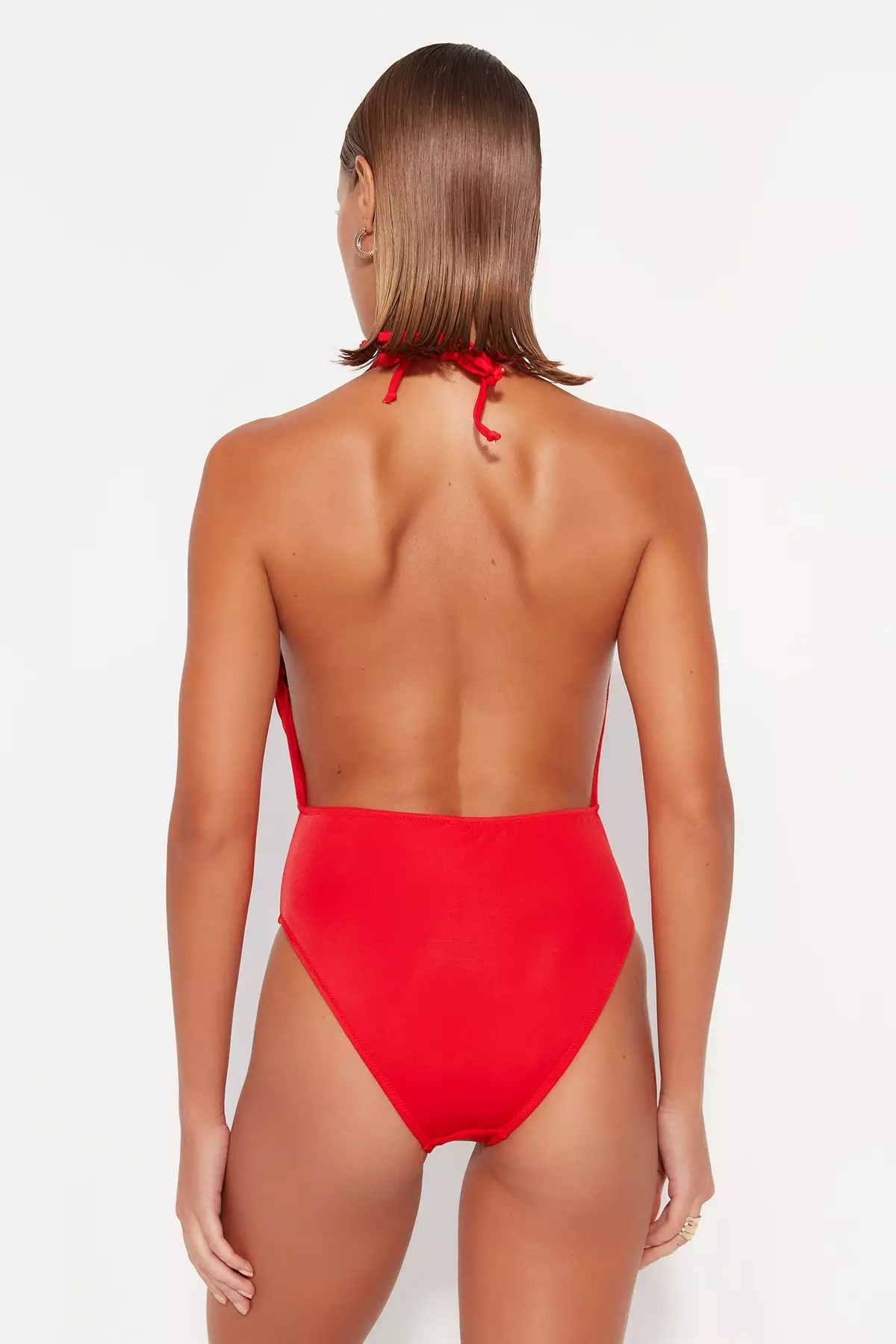 Deep Cut Backless Swimsuit