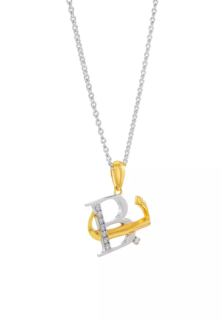 HABIB TULUS | Diamond Necklace in 375/9K Yellow and White Gold (Alphabet) 560710724(B-BA)-WG