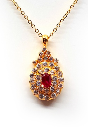 BELLE LIZ red Jacqueline Red Diamonds Gold Necklace F0D5BAC044F6B0GS_1