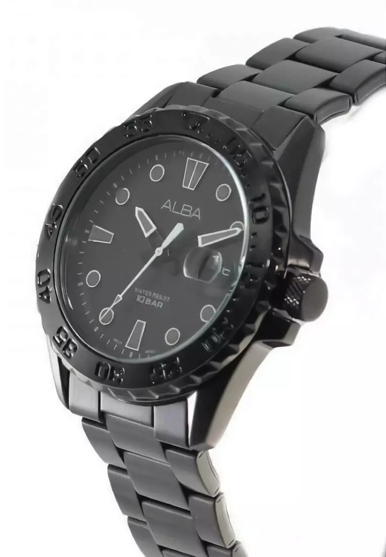 Alba Active - Jam Tangan Analog Pria - Black - Stainless Steel Bracelet - AS9N65X1