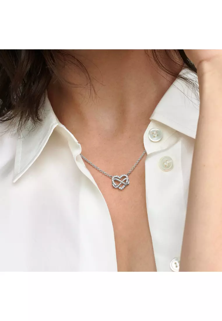 Sparkling Infinity Heart Collier Necklace