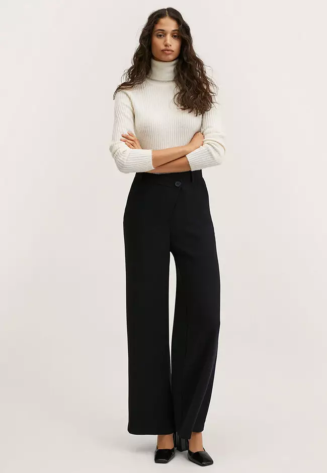 Buy Mango High Rise Wide Legs Trousers Online Zalora Philippines