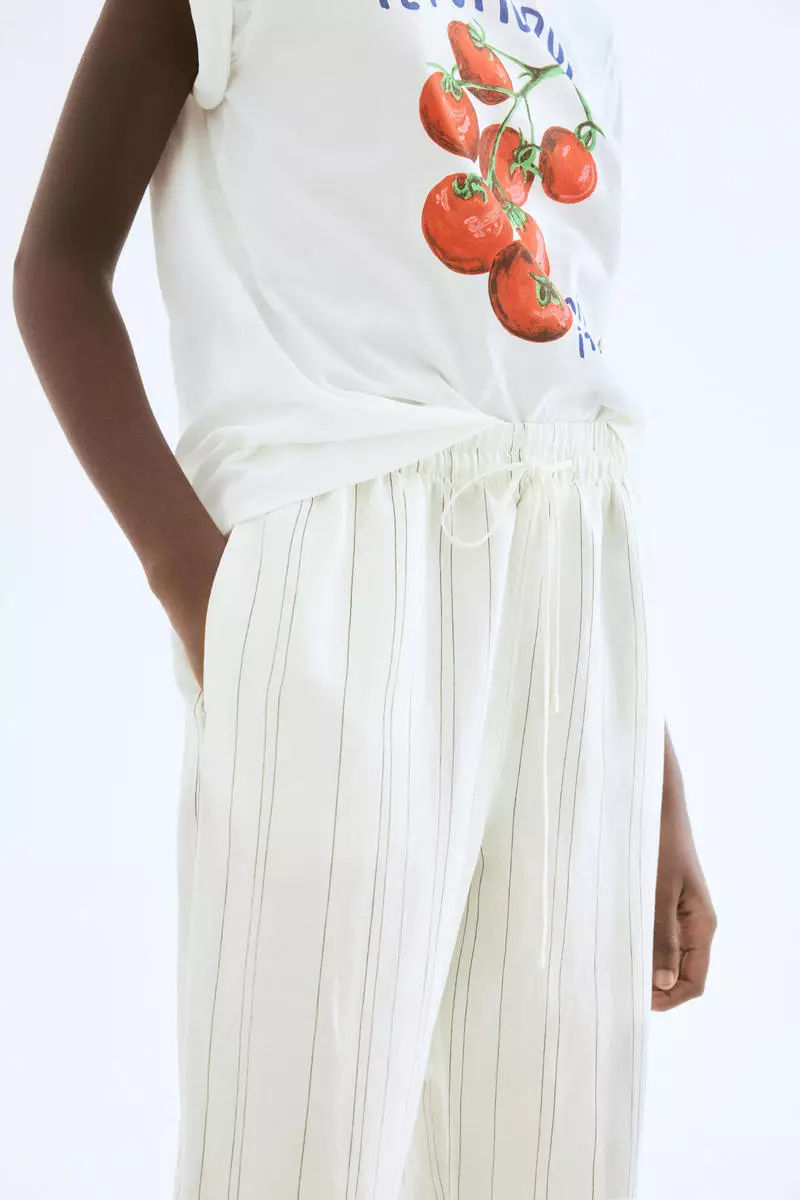 Linen-blend trousers