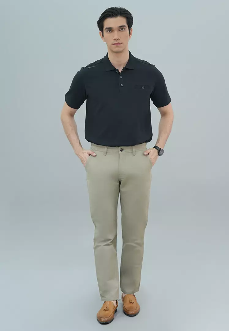 LGS - Celana Panjang Chinos Pria Motif Polos Warna Krem Reguler Fit - CCT.571.055.001.C