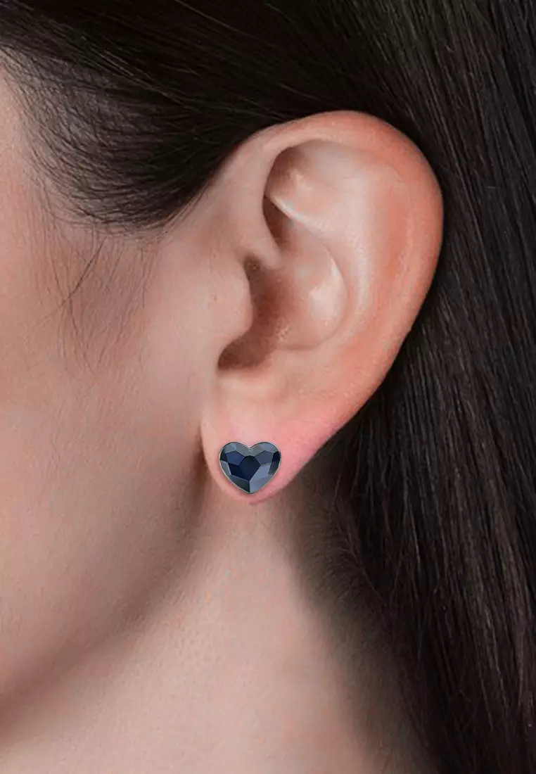 Fond Love Earring Blue WG - Anting Crystal Swarovski by Her Jewellery