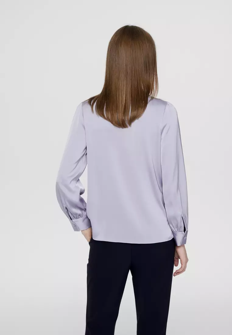 Polyester Stand Collar Blouse