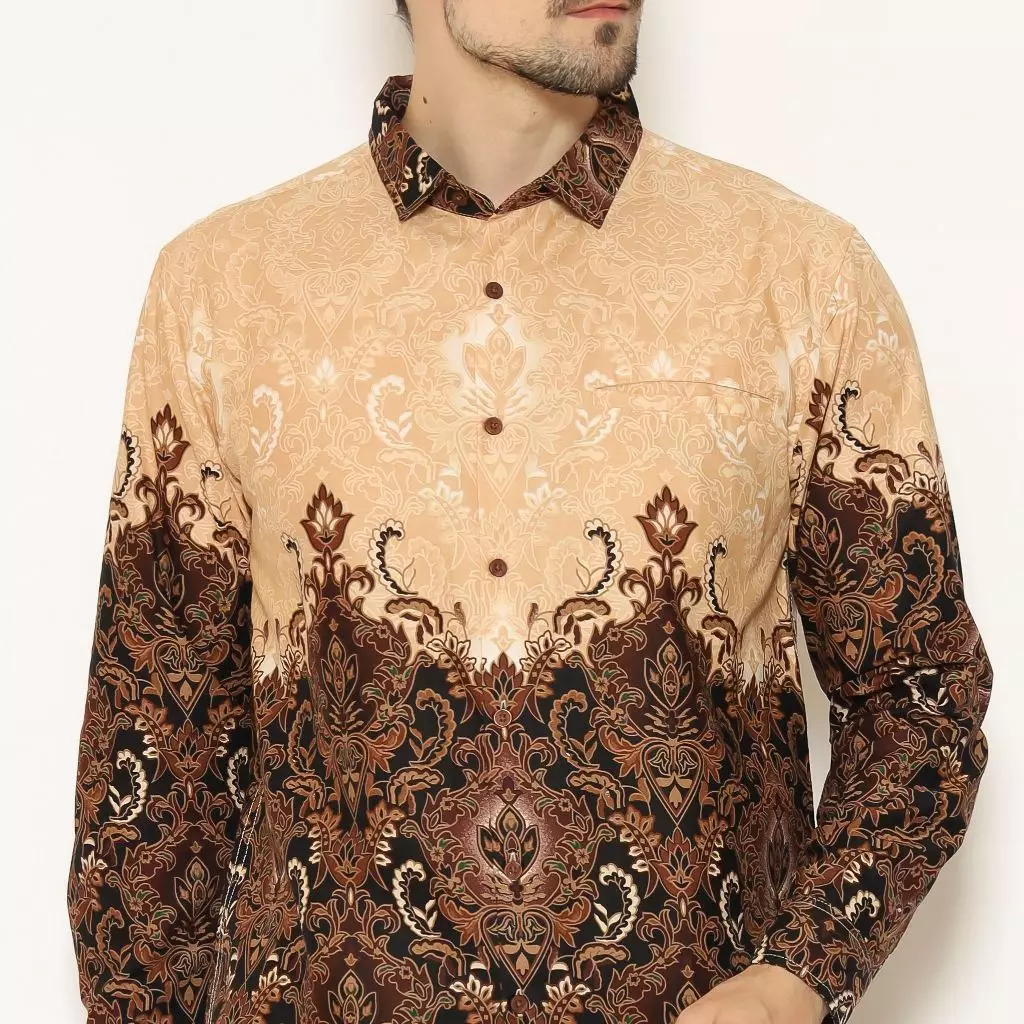AMK Kemeja Batik Pria Lengan Panjang SHB Aru L/S Cream