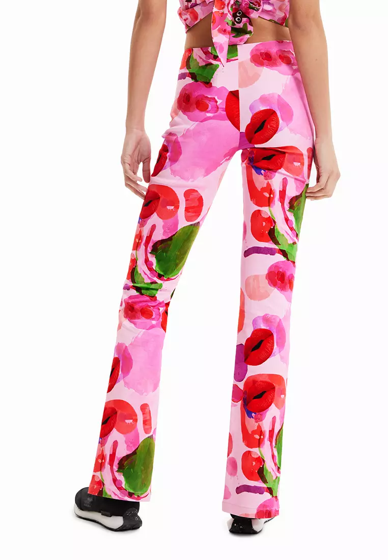 Desigual Women's Casual Knit Trousers - Patchwork Design, Fall/Winter Comfort Pants