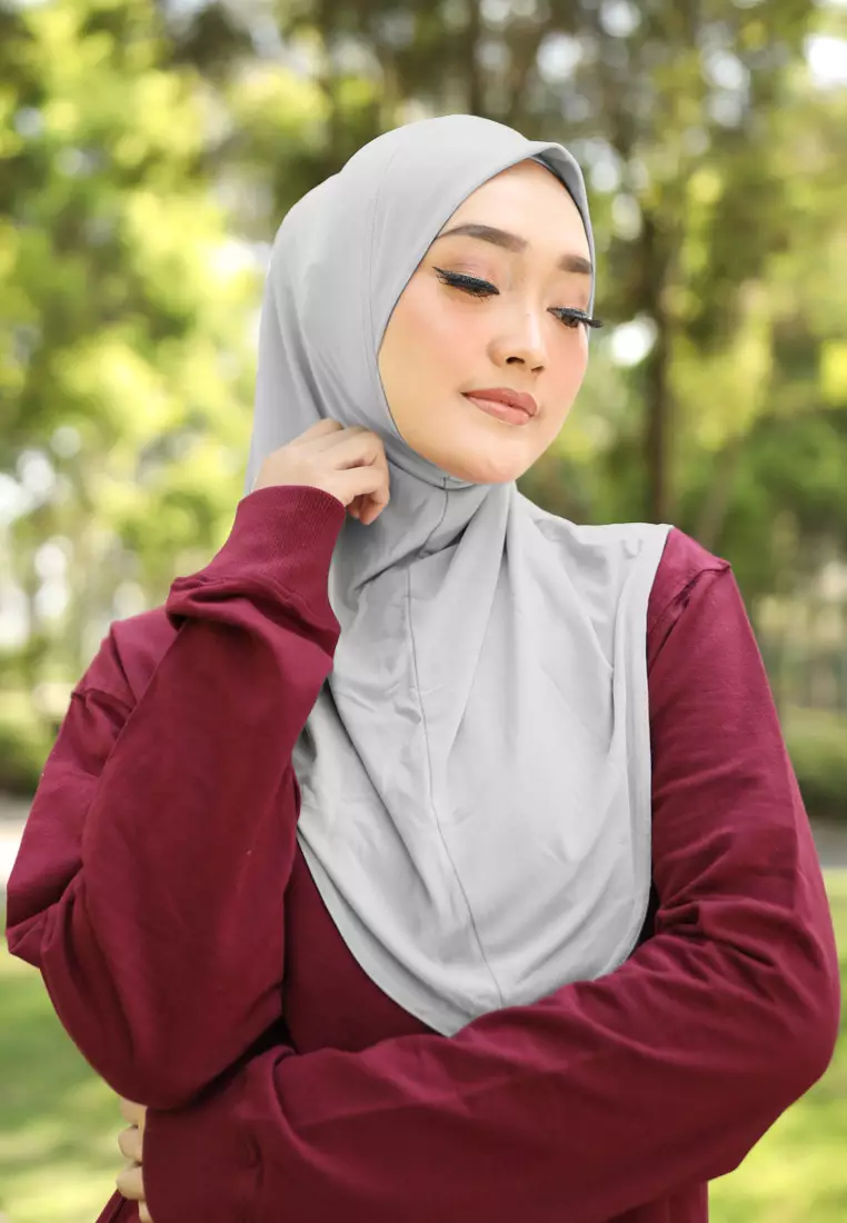 Cotton Bee - Safar Sport Bergo | Hijab Instan Olahraga - Lava Grey