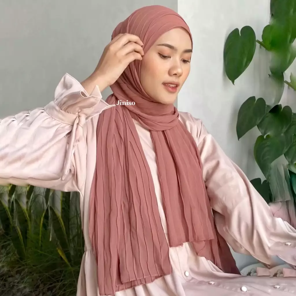 AURA Active Hijab Pashmina Full Plisket Wave