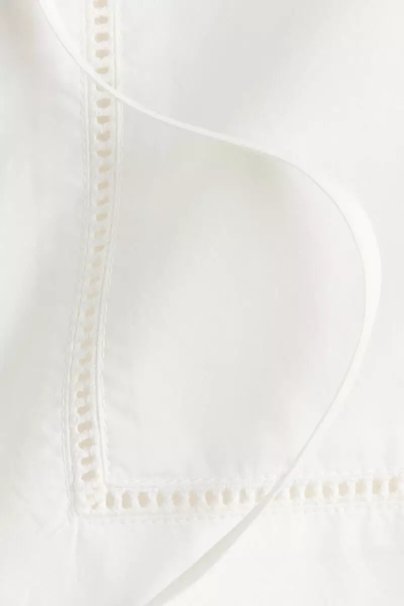 Tie-detail cotton shirt