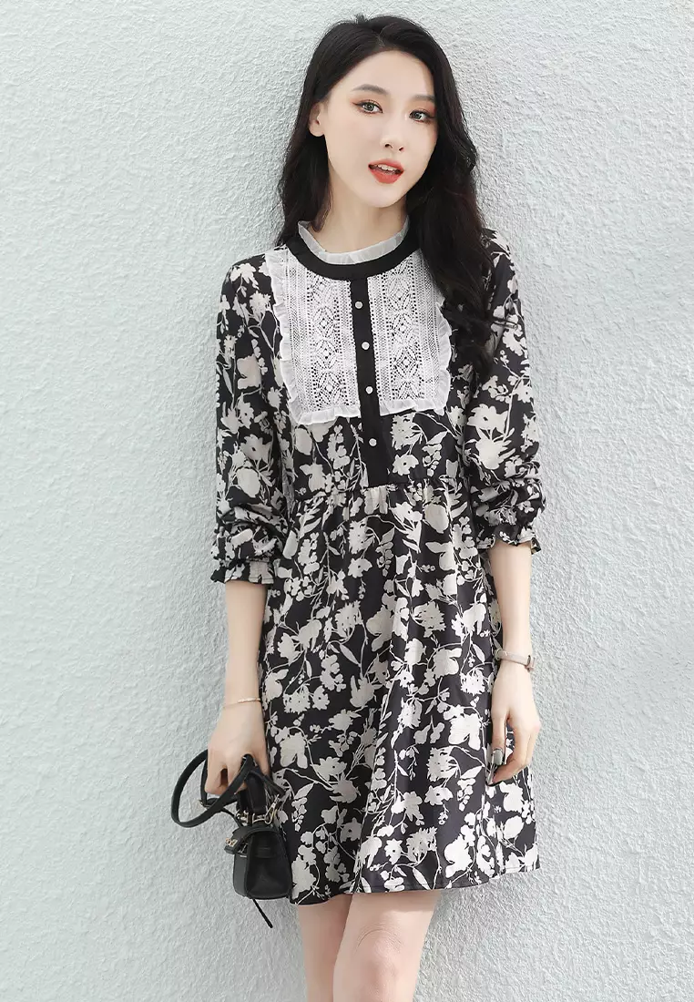 Elegant floral outlet dress