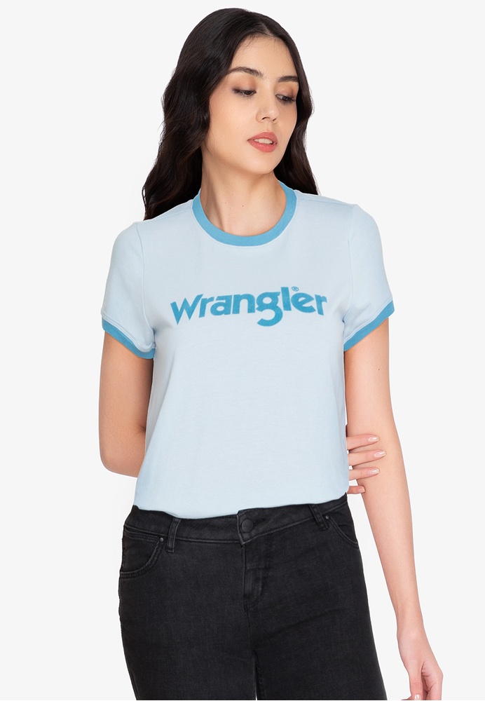 Buy Wrangler  Jersey Cotton Ringer T Shirt with Flocking 