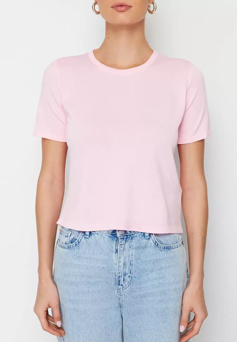 Round Neck Knit T-Shirt