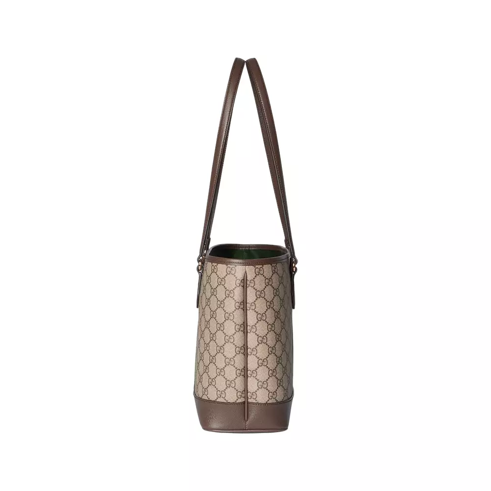 Ophidia Medium Tote Bag GG Monogram Beige Dark Brown