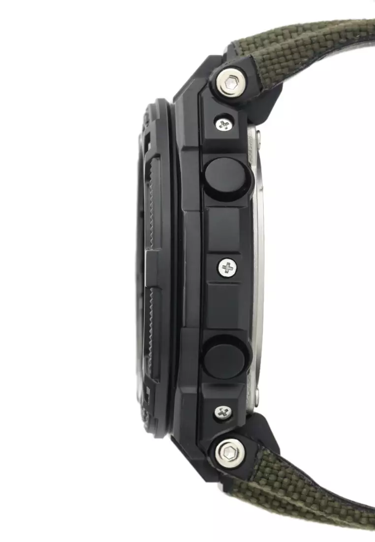 Casio G-SHOCK Jam Tangan Pria - Green Black - Canvas - GST-S130BC-1A3DR
