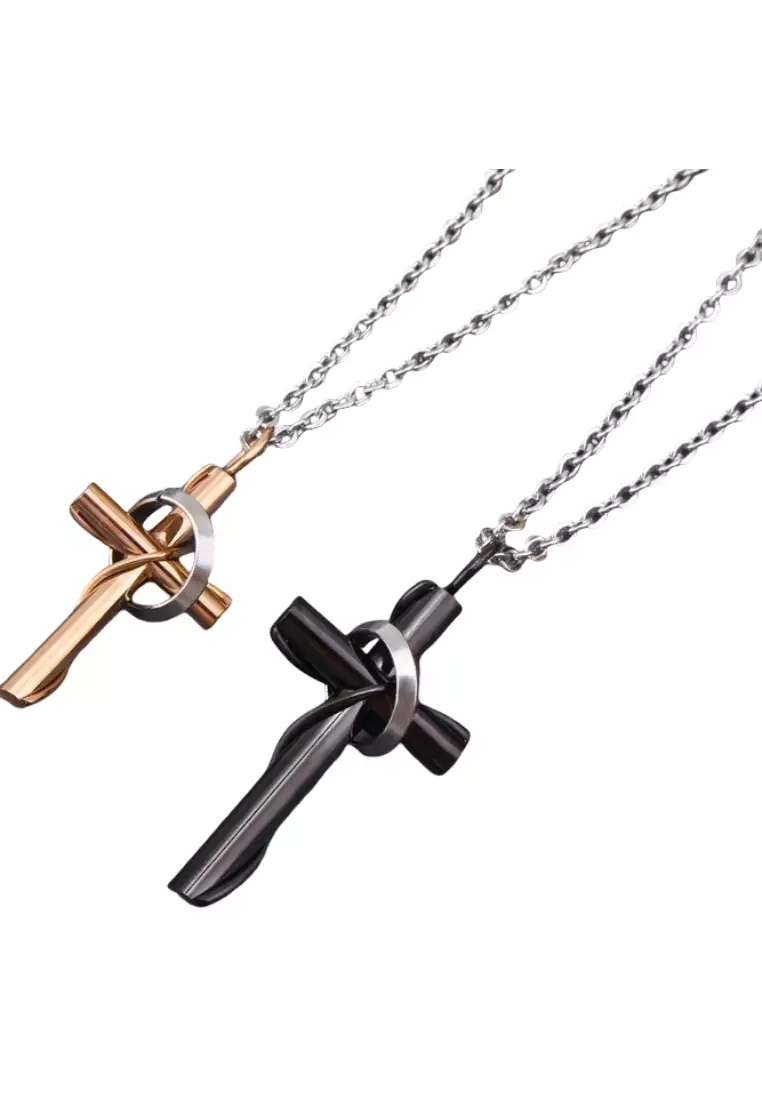 OPCHIC Couple Black And Gold Cross Chain 2025 | Buy OPCHIC Online ...