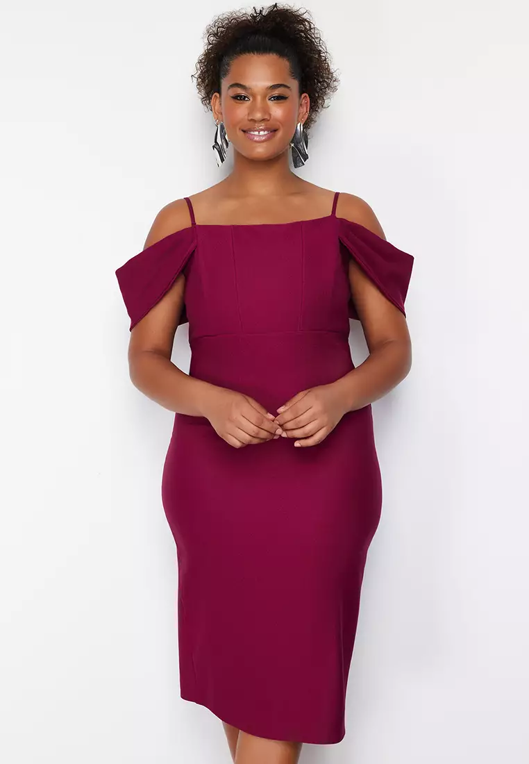 Buy Trendyol Plus Size Off Shoulder Midi Dress 2025 Online