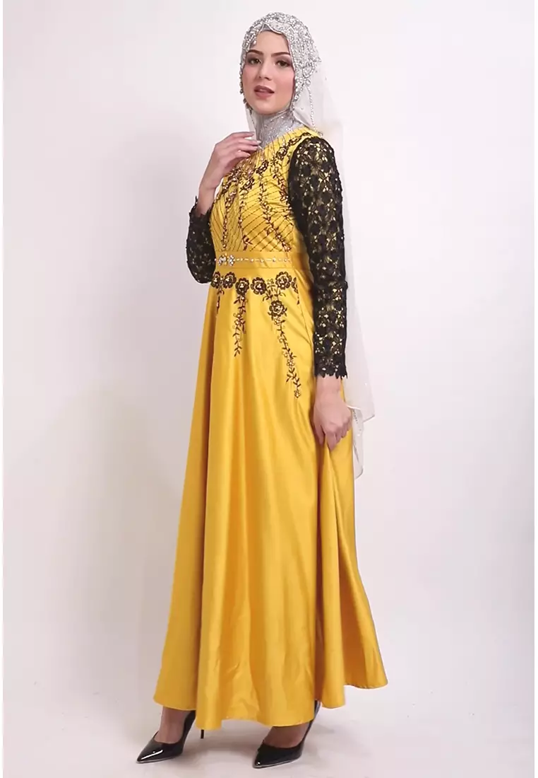 Chamoniq Gamis Brokat Satin