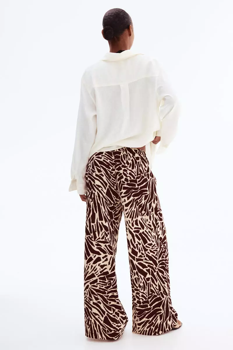 Textured jersey trousers