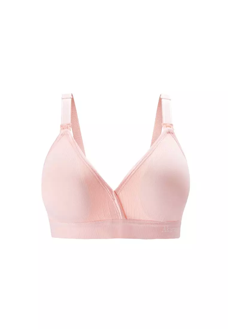 Buy AKARANA BABY Akarana Maternity Seamless Deep V Maternity & Nursing Bra  - Pink in Pink 2024 Online